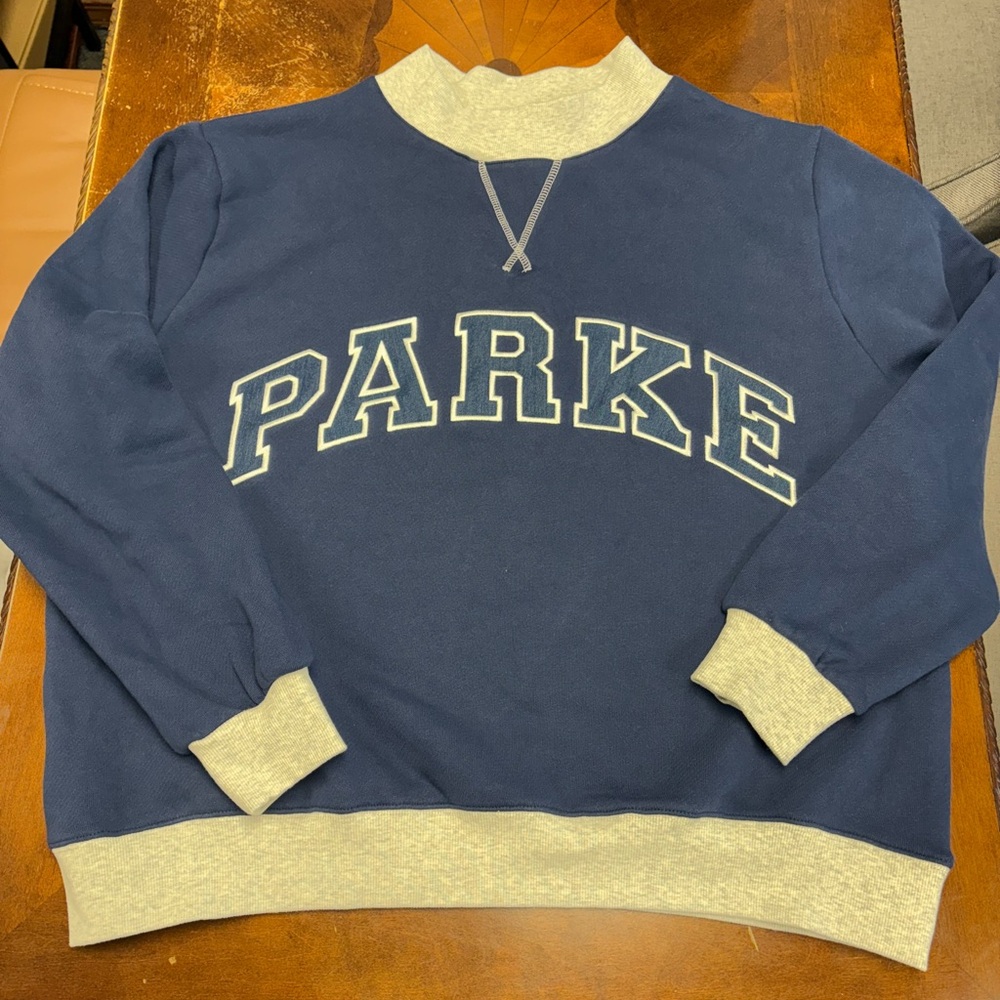 Parke Coastal Navy and Gray Mockneck Sweatshirt